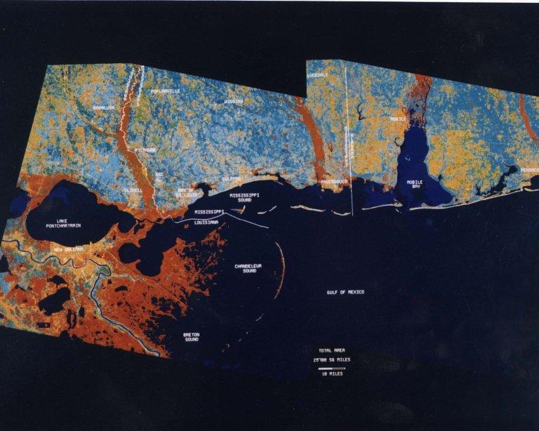 Remote sensing image of Gulf Coast