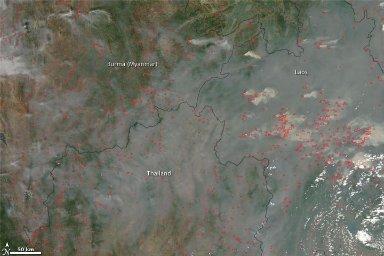 Fires in Burma, Thailand, Laos