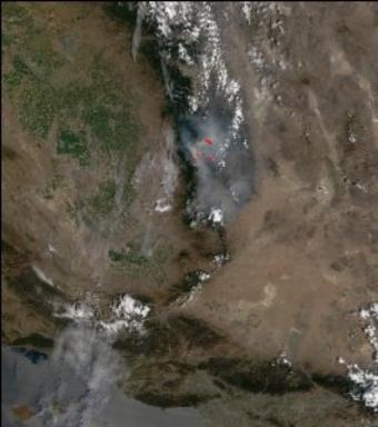 McNalley and Pines Fires in California