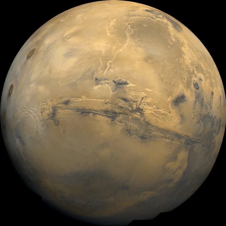 Global Mosaic of Mars Centered on Valles Marineris